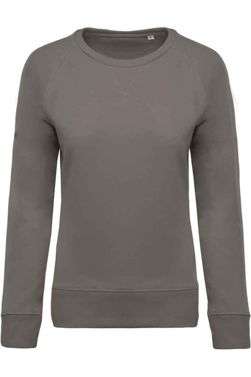 LADIES’ ORGANIC COTTON CREW NECK RAGLAN SLEEVE SWEATSHIRT