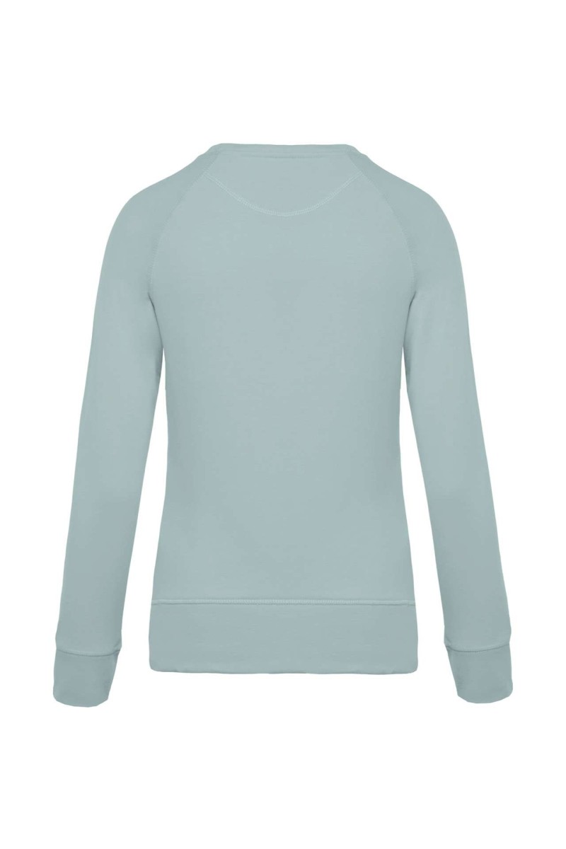 Bluză pentru femei din bumbac organic cu gât rotund și mâneci raglan