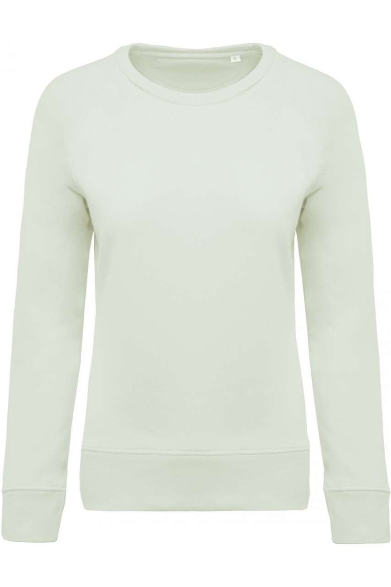 LADIES’ ORGANIC COTTON CREW NECK RAGLAN SLEEVE SWEATSHIRT