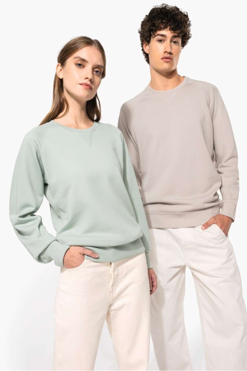LADIES’ ORGANIC COTTON CREW NECK RAGLAN SLEEVE SWEATSHIRT