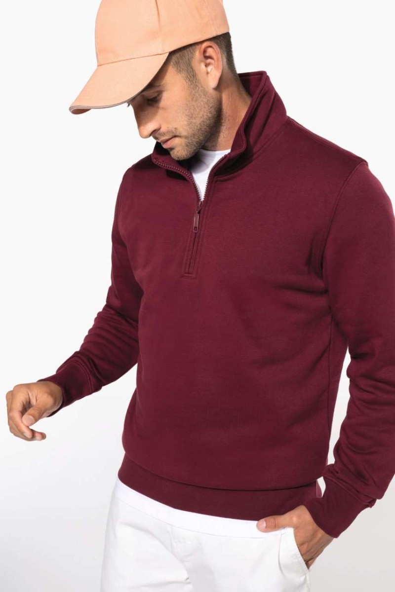 ZIPPED NECK SWEATSHIRT