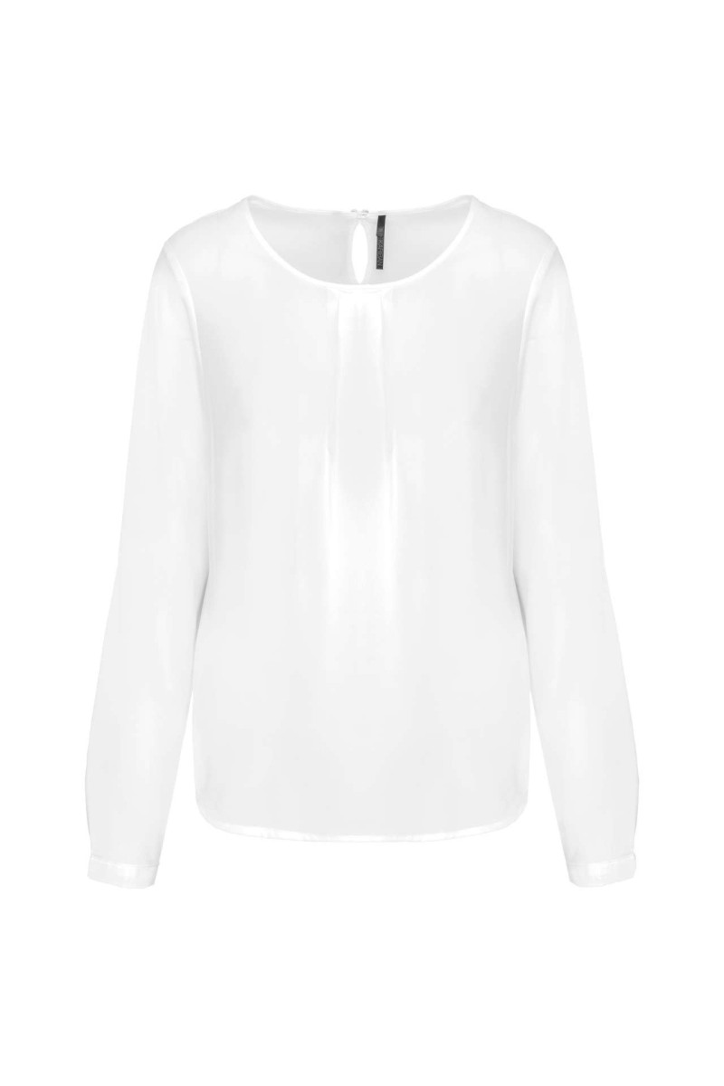 LADIES' LONG-SLEEVED CREPE BLOUSE