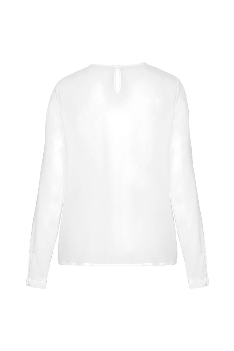 LADIES' LONG-SLEEVED CREPE BLOUSE