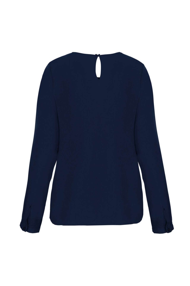 LADIES' LONG-SLEEVED CREPE BLOUSE