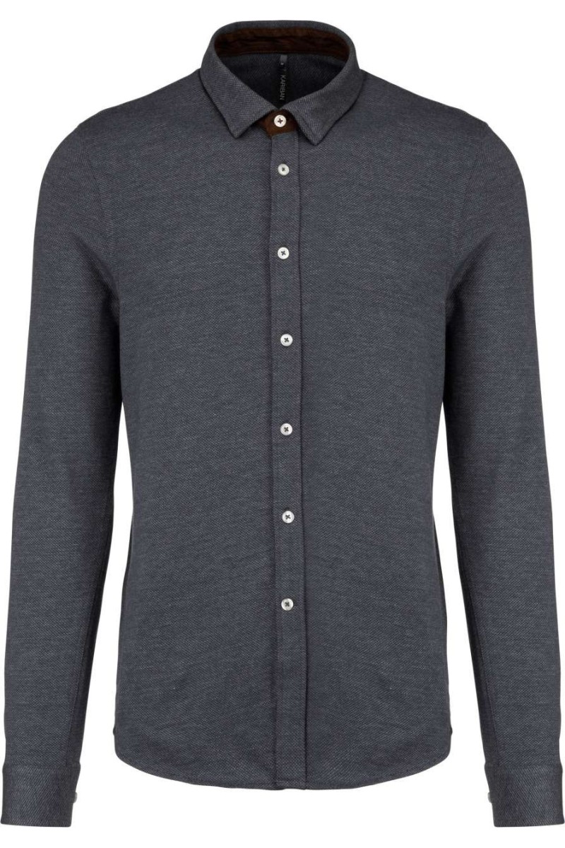 LONG-SLEEVED JACQUARD KNIT SHIRT