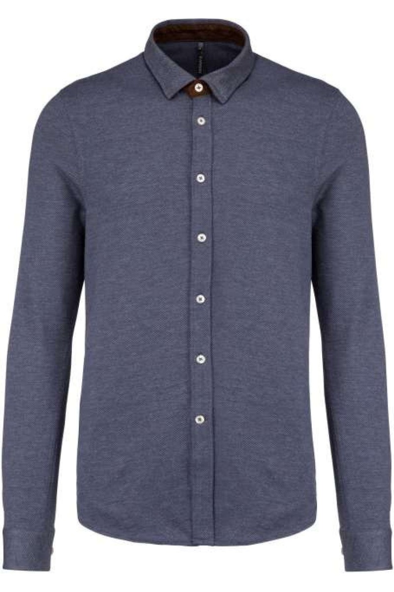 LONG-SLEEVED JACQUARD KNIT SHIRT