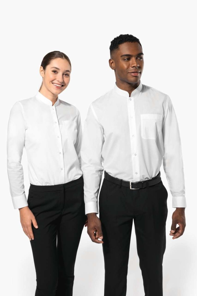 MEN'S LONG-SLEEVED MANDARIN COLLAR SHIRT