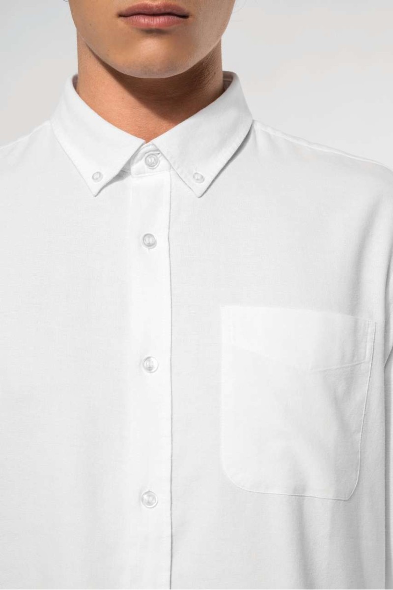 LONG-SLEEVED WASHED OXFORD COTTON SHIRT