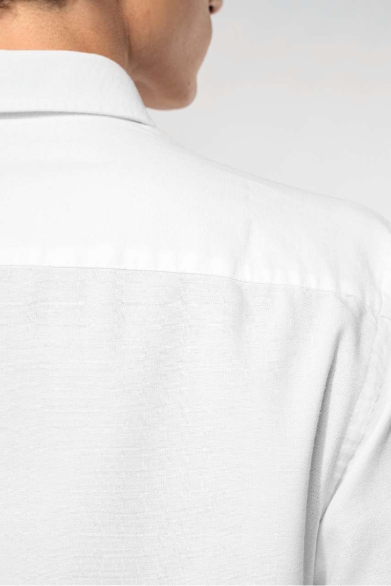 LONG-SLEEVED WASHED OXFORD COTTON SHIRT