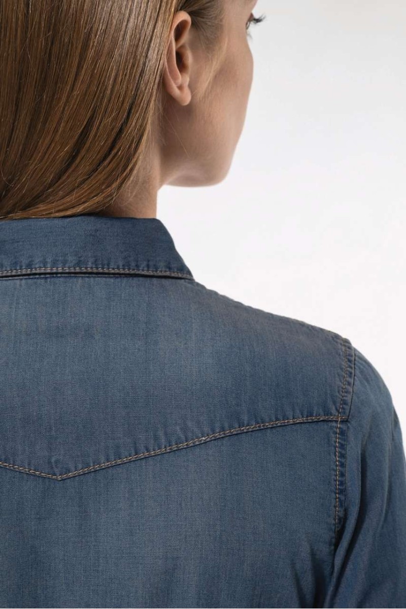 CĂMAȘĂ DE DAMĂ CU MÂNECĂ LUNGĂ DIN DENIM