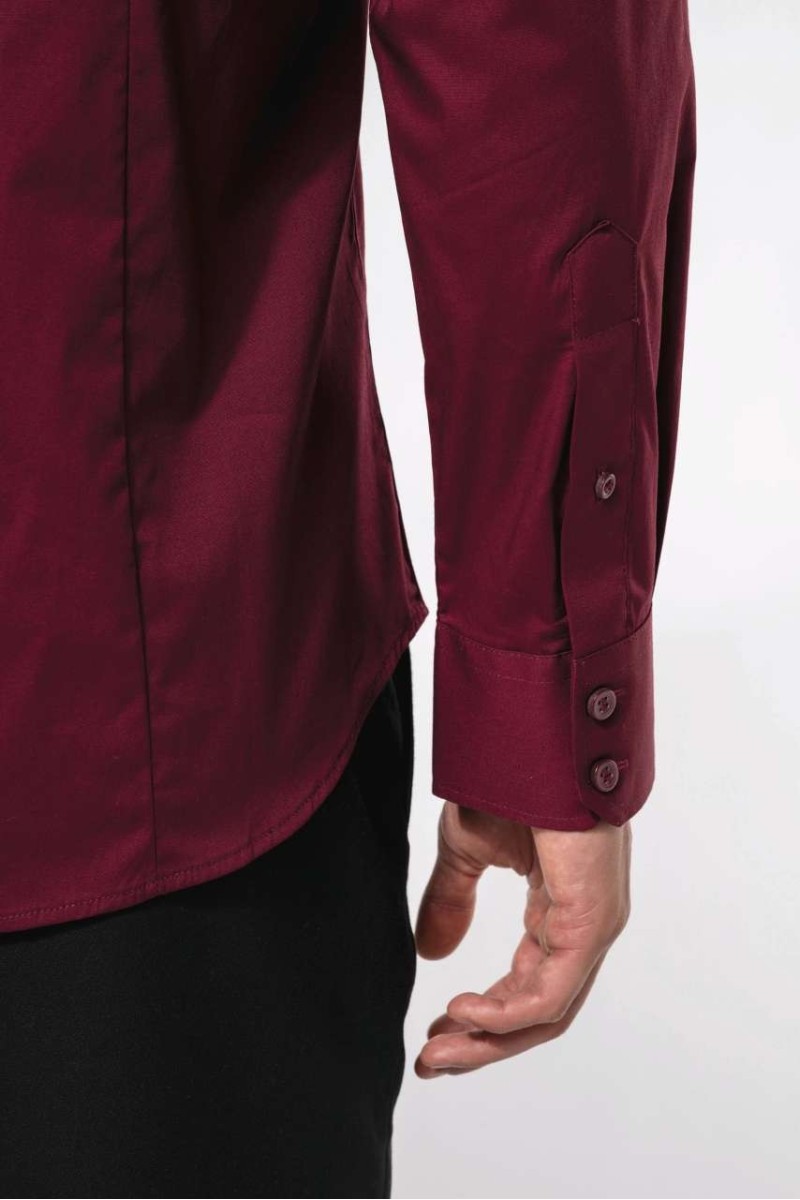 LONG-SLEEVED COTTON/ELASTANE SHIRT