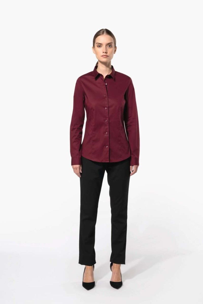 LADIES' LONG-SLEEVED STRETCH SHIRT