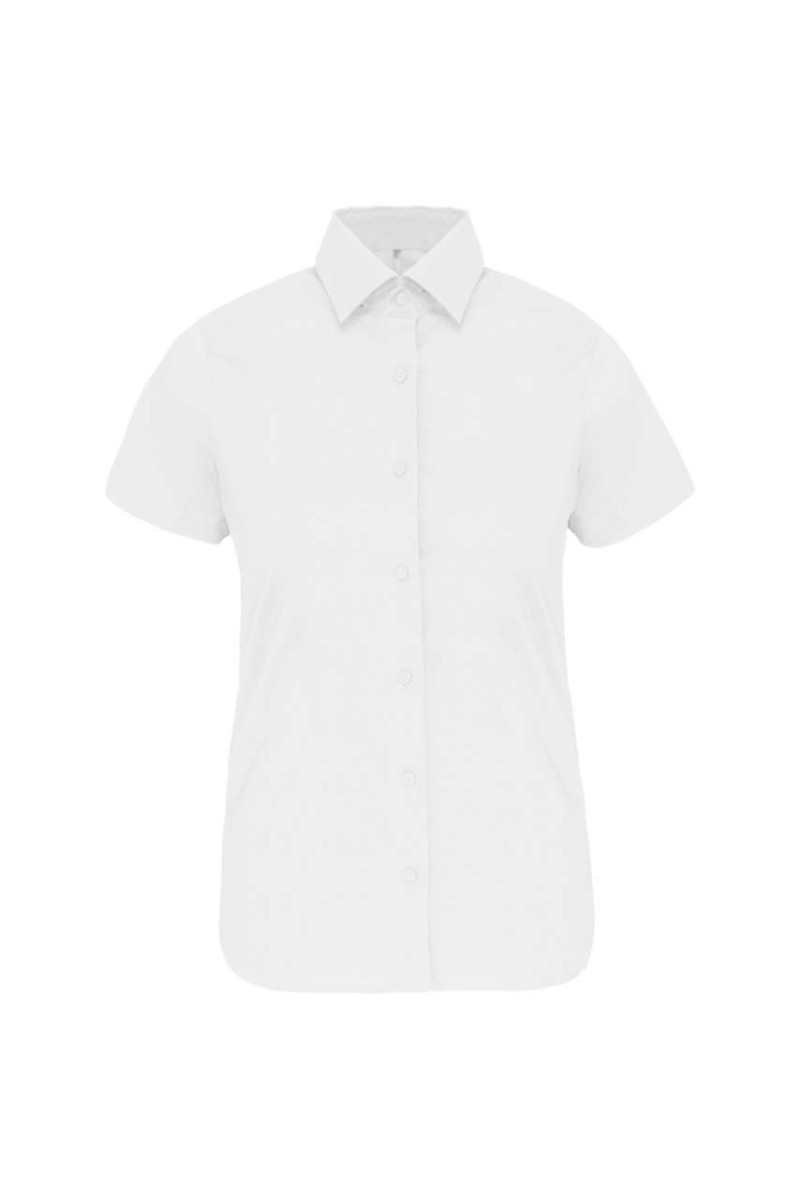 LADIES' SHORT-SLEEVED COTTON/ELASTANE SHIRT