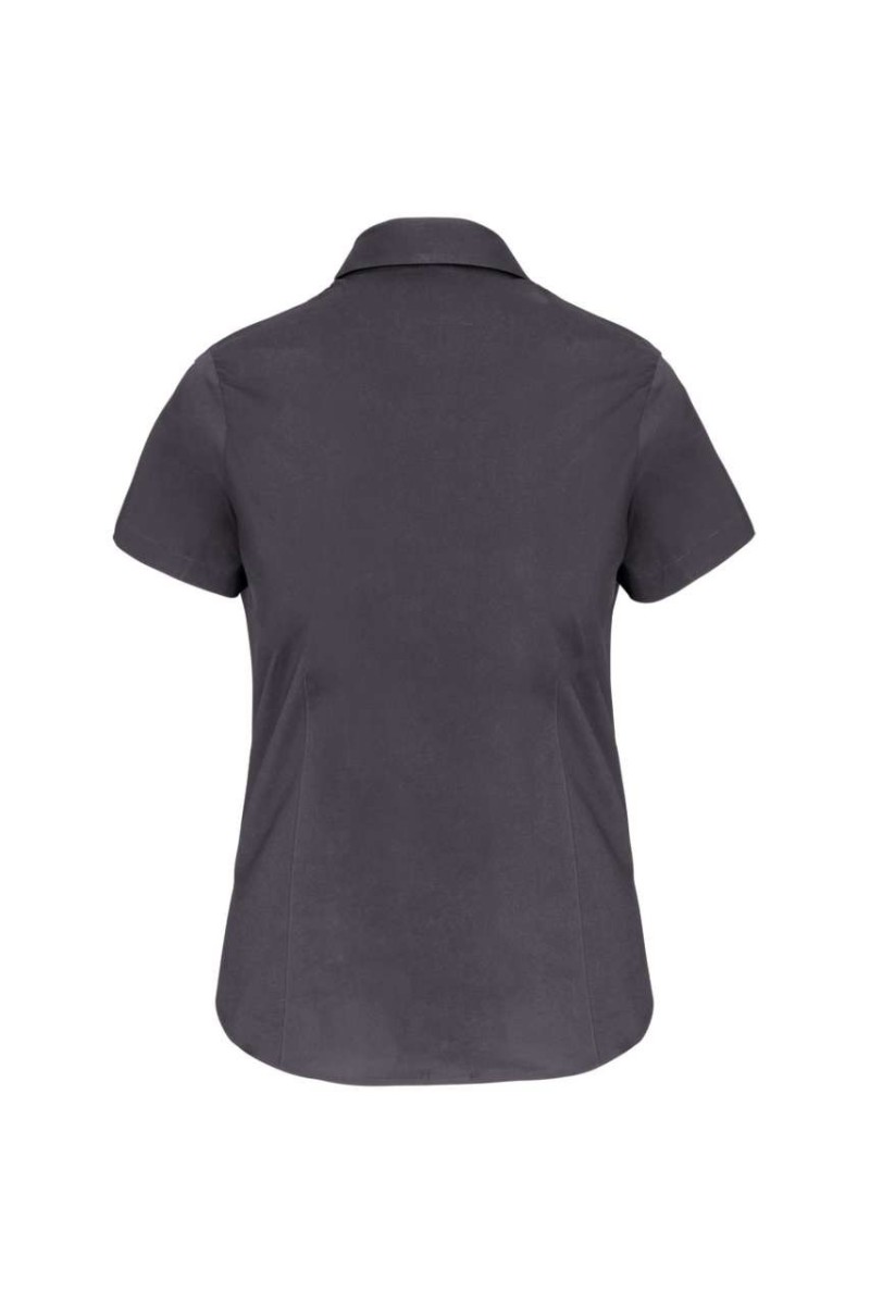LADIES' SHORT-SLEEVED COTTON/ELASTANE SHIRT