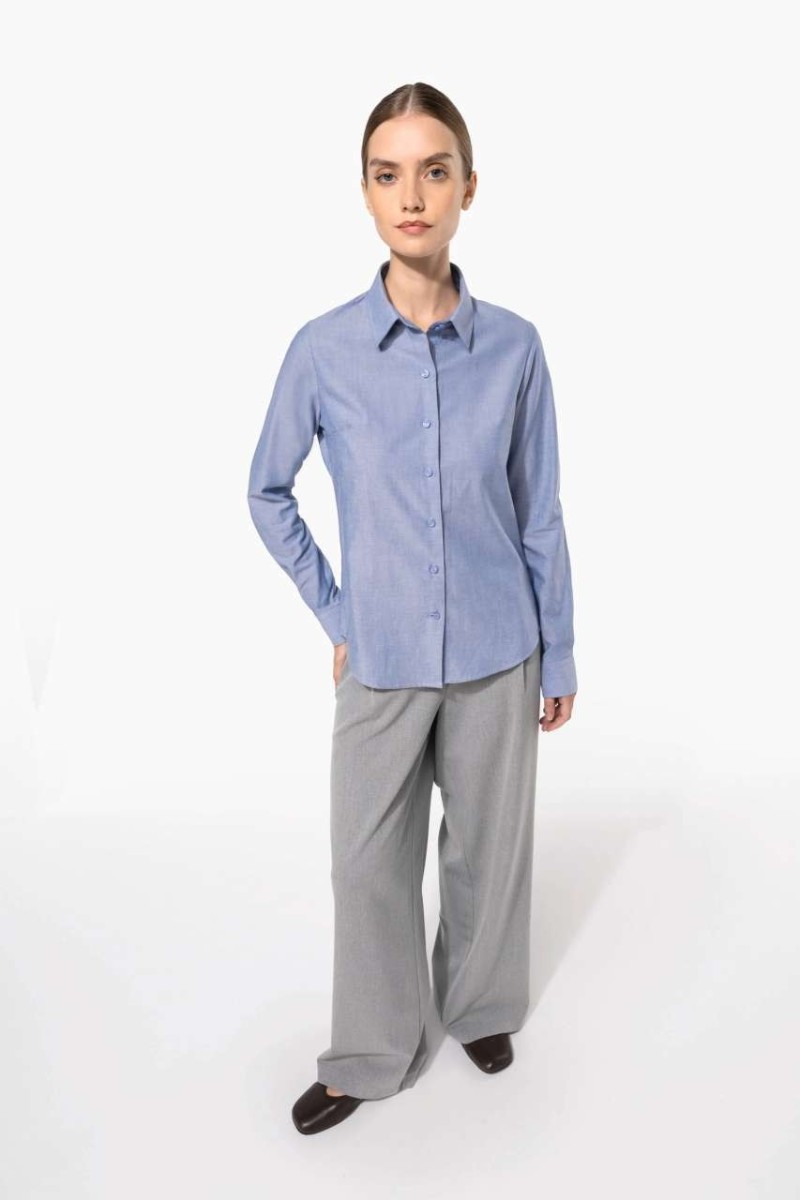 LADIES' LONG-SLEEVED OXFORD SHIRT