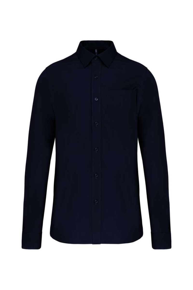 MEN'S LONG-SLEEVED COTTON POPLIN SHIRT