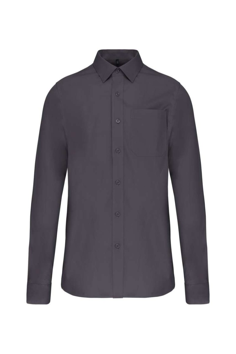 MEN'S LONG-SLEEVED COTTON POPLIN SHIRT