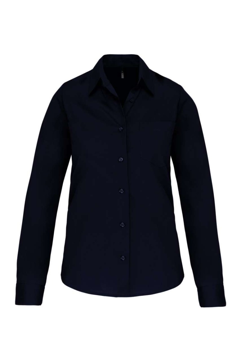 CĂMAȘĂ DE DAMĂ CU MÂNECĂ LUNGĂ DIN POPLIN DE BUMBAC