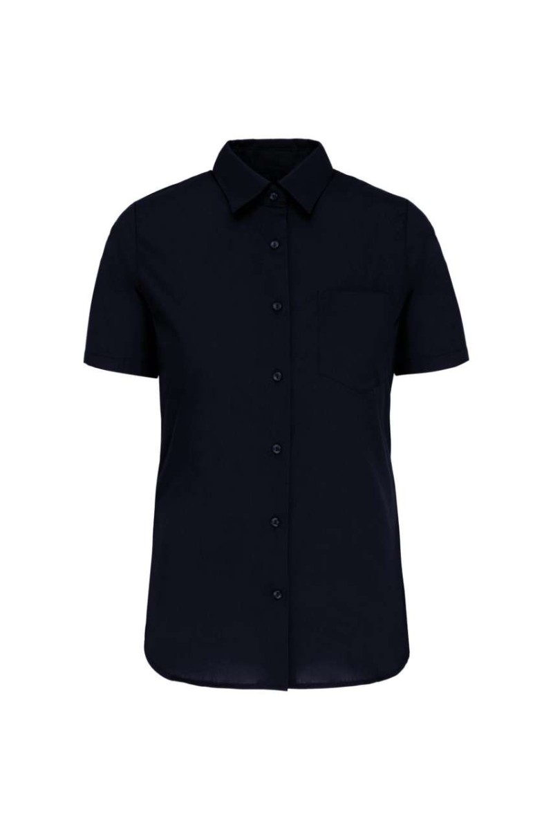 CĂMAȘĂ DE DAMĂ CU MÂNECĂ SCURTĂ DIN POPLIN DE BUMBAC