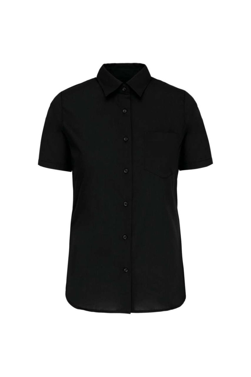 CĂMAȘĂ DE DAMĂ CU MÂNECĂ SCURTĂ DIN POPLIN DE BUMBAC