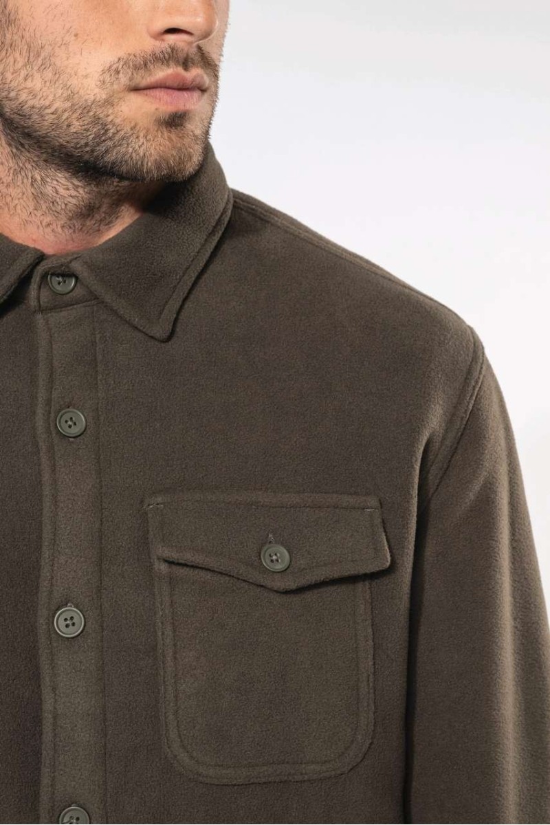 SHERPA-LINED FLEECE OVERSHIRT