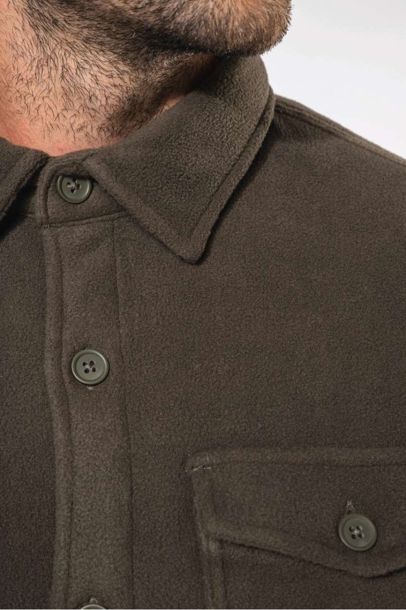 SHERPA-LINED FLEECE OVERSHIRT