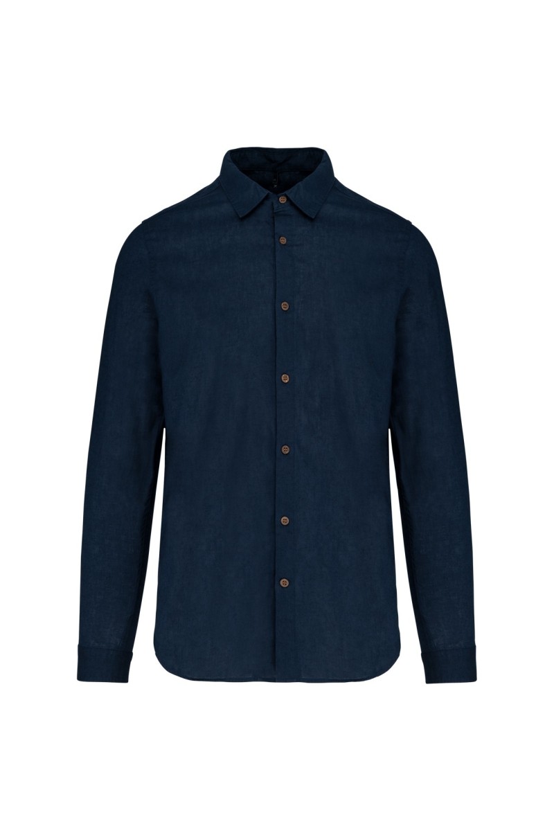 MEN'S LONG SLEEVE LINEN AND COTTON SHIRT