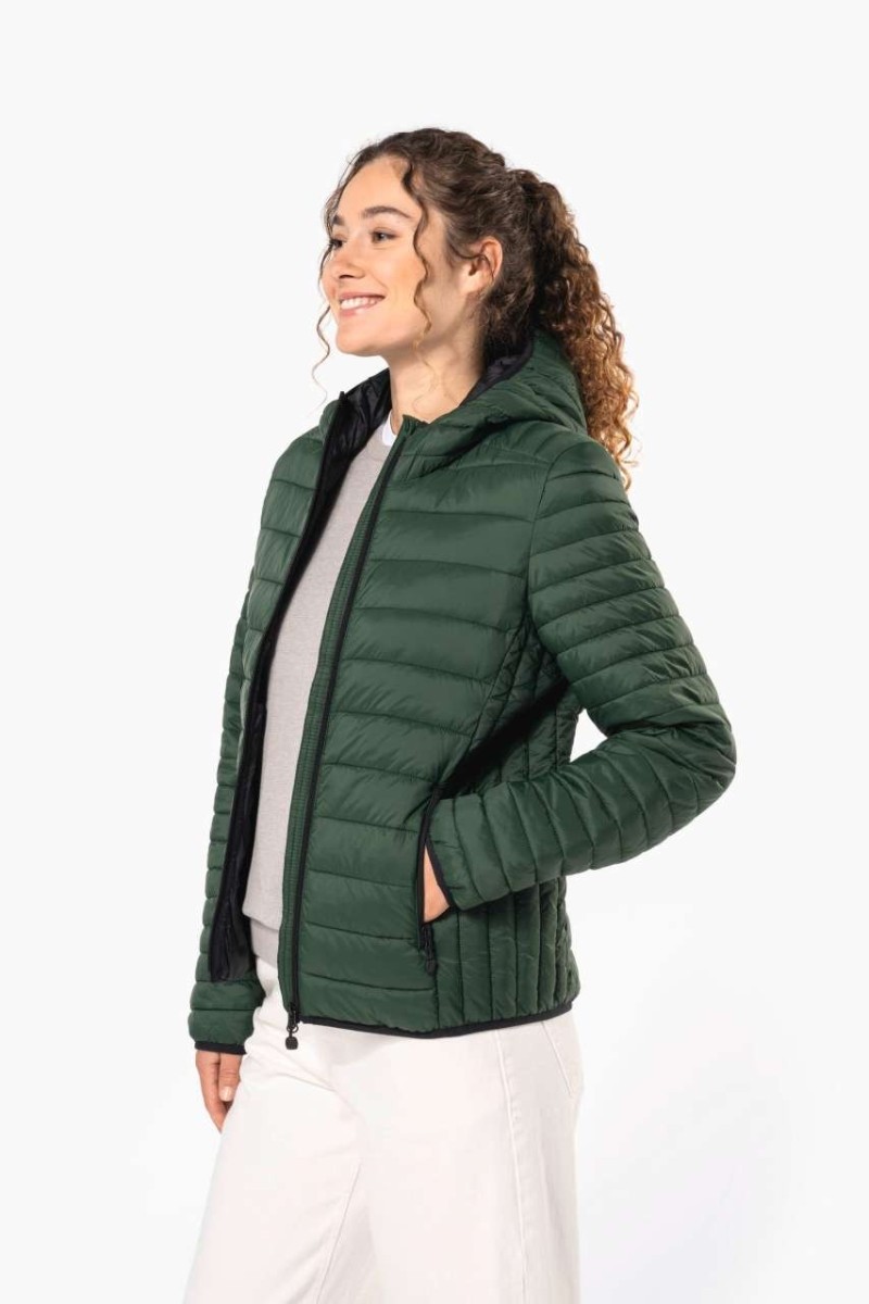 LADIES' LIGHTWEIGHT HOODED PADDED JACKET
