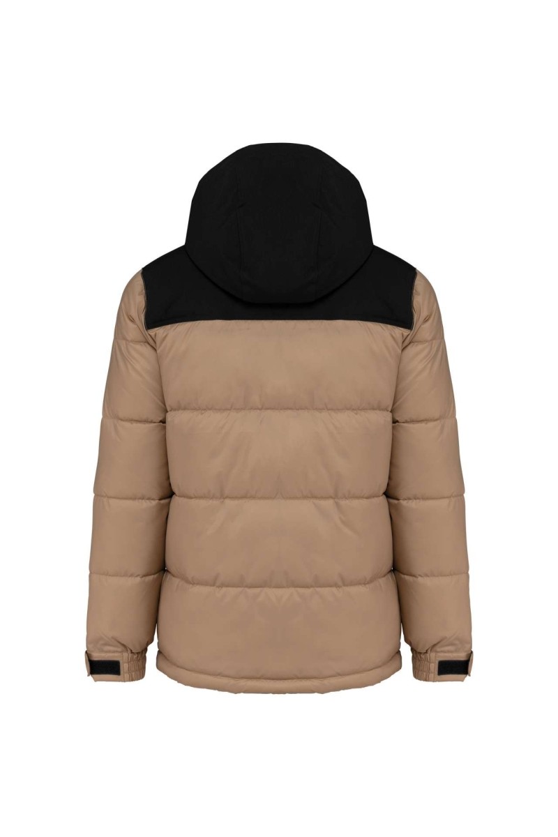 Jachetă căptușită cu glugă bicoloră unisex