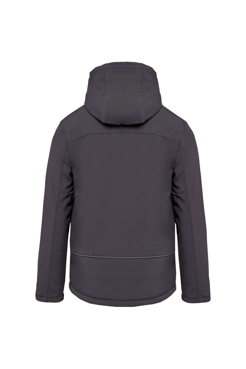 PARKA BĂRBĂTEASCĂ CU GLUGĂ CĂPTUȘITĂ CU SOFTSHELL