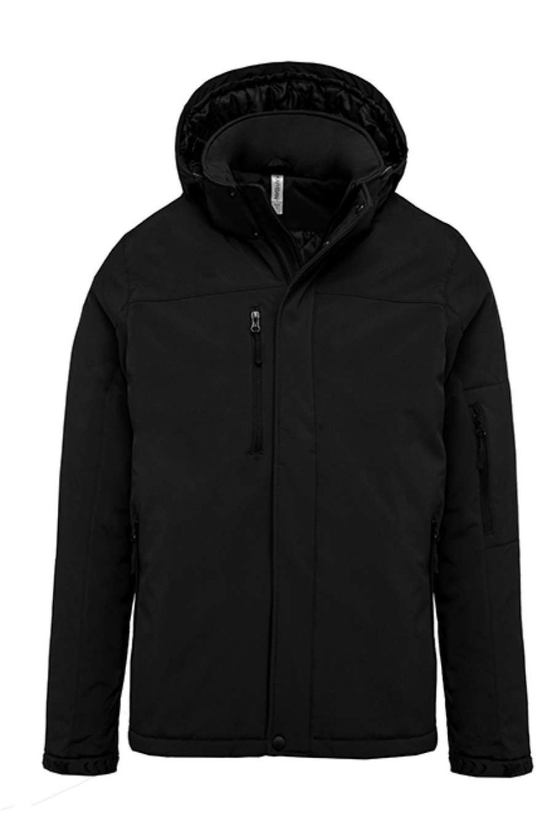 PARKA BĂRBĂTEASCĂ CU GLUGĂ CĂPTUȘITĂ CU SOFTSHELL