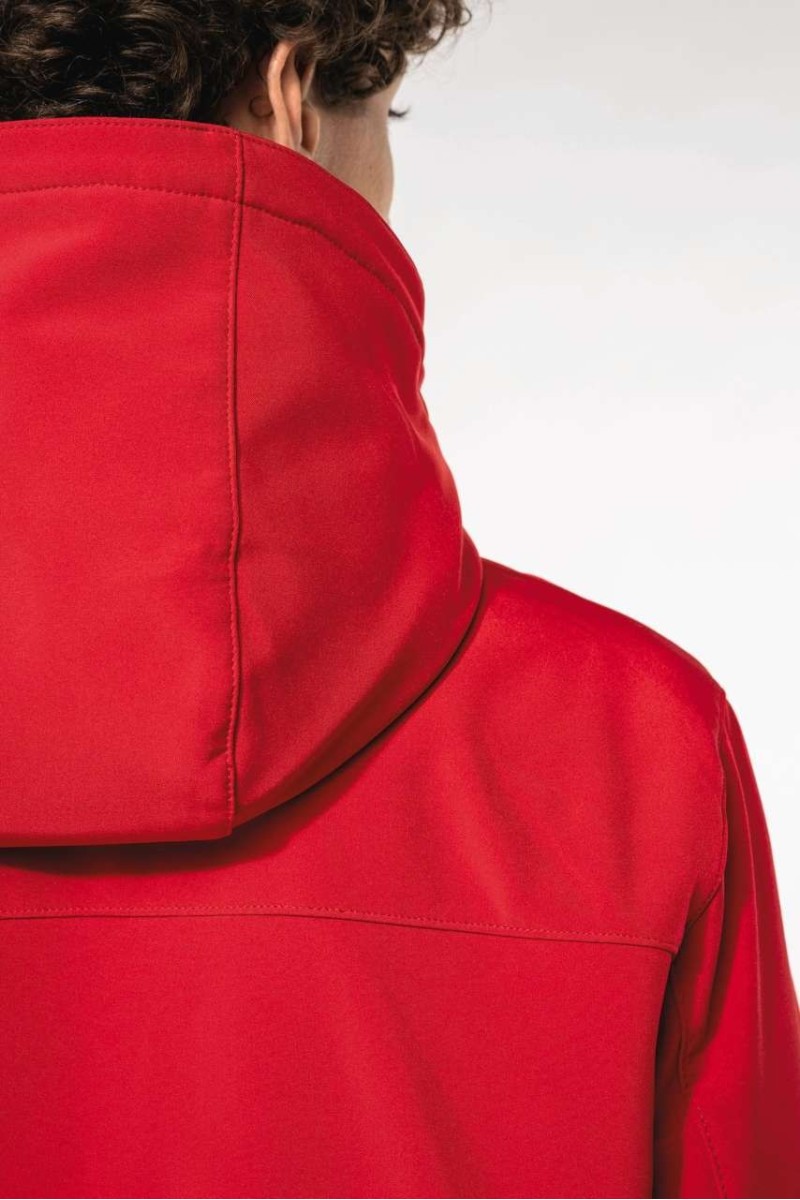 PARKA BĂRBĂTEASCĂ CU GLUGĂ CĂPTUȘITĂ CU SOFTSHELL