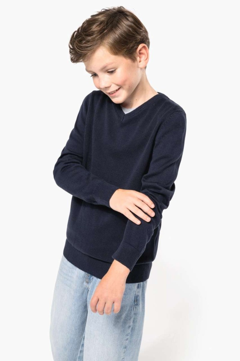 KIDS' V-NECK JUMPER