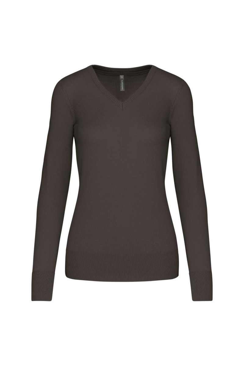 LADIES' V-NECK JUMPER