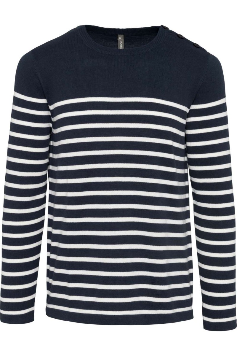 Striped Navy/Off White