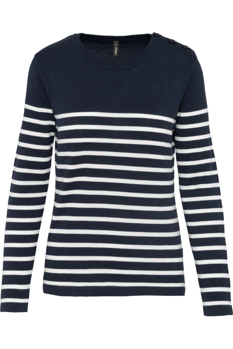 Striped Navy/Off White
