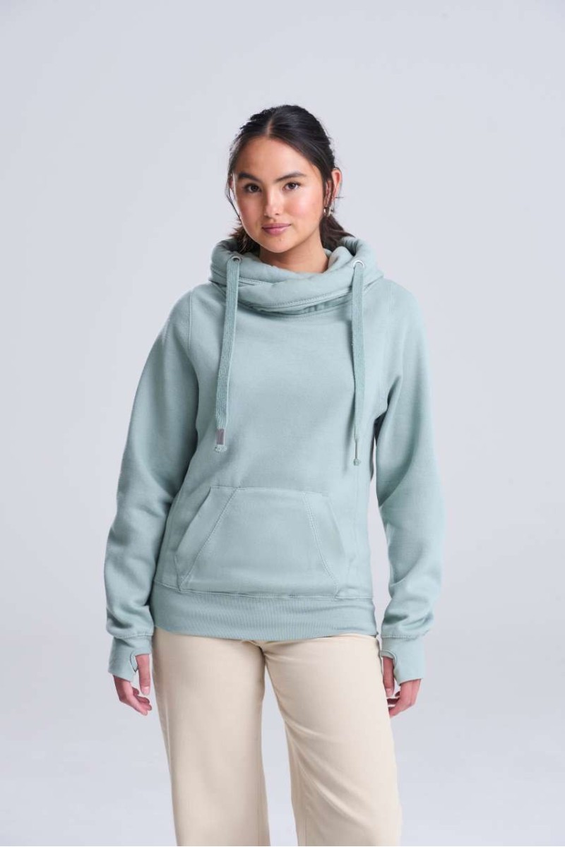 CROSS NECK HOODIE