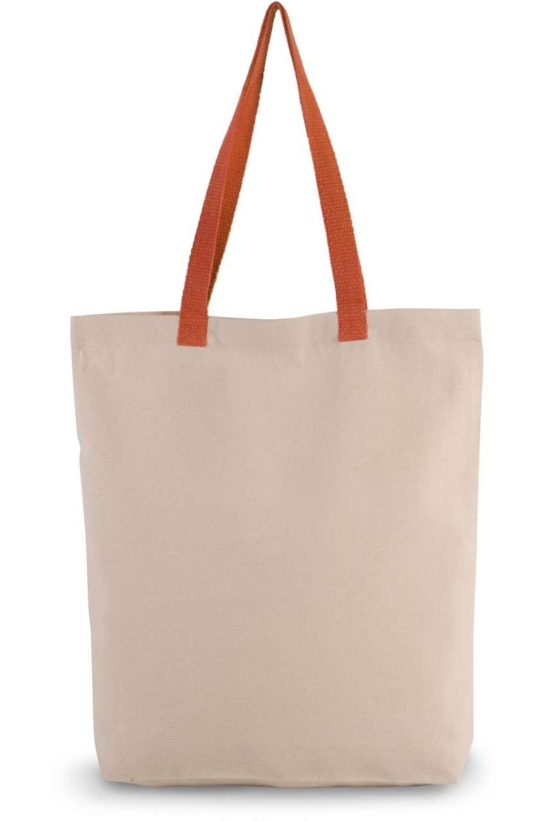 SHOPPER BAG WITH GUSSET AND CONTRAST COLOUR HANDLE