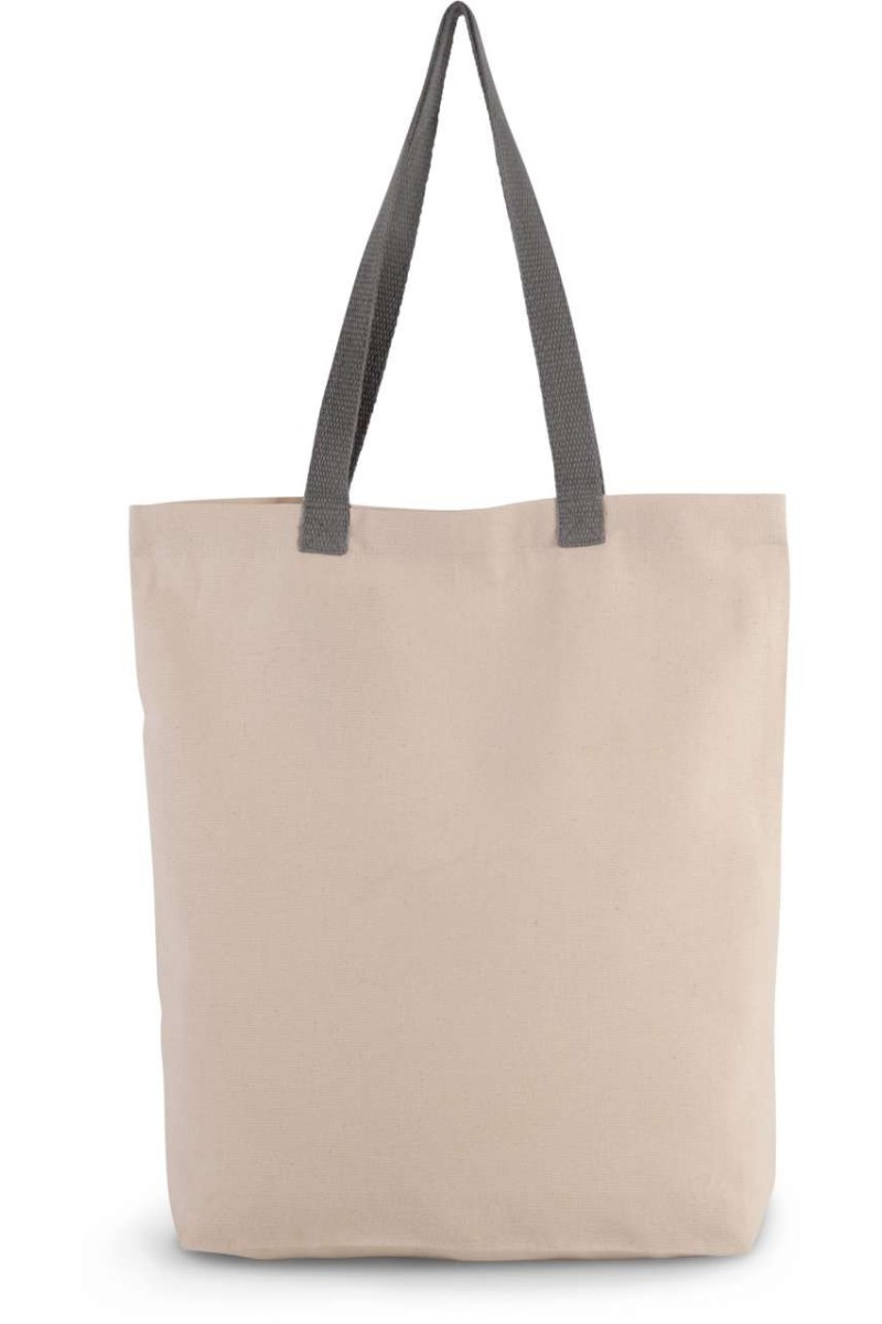 SHOPPER BAG WITH GUSSET AND CONTRAST COLOUR HANDLE