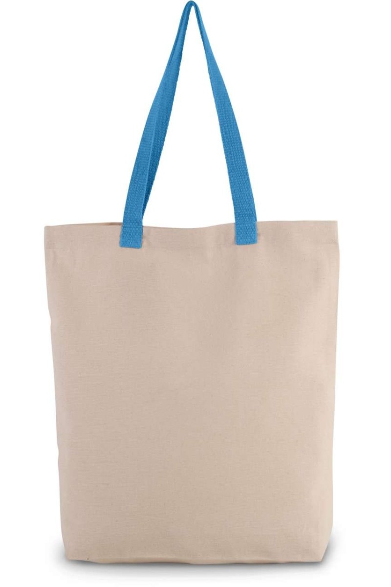 SHOPPER BAG WITH GUSSET AND CONTRAST COLOUR HANDLE