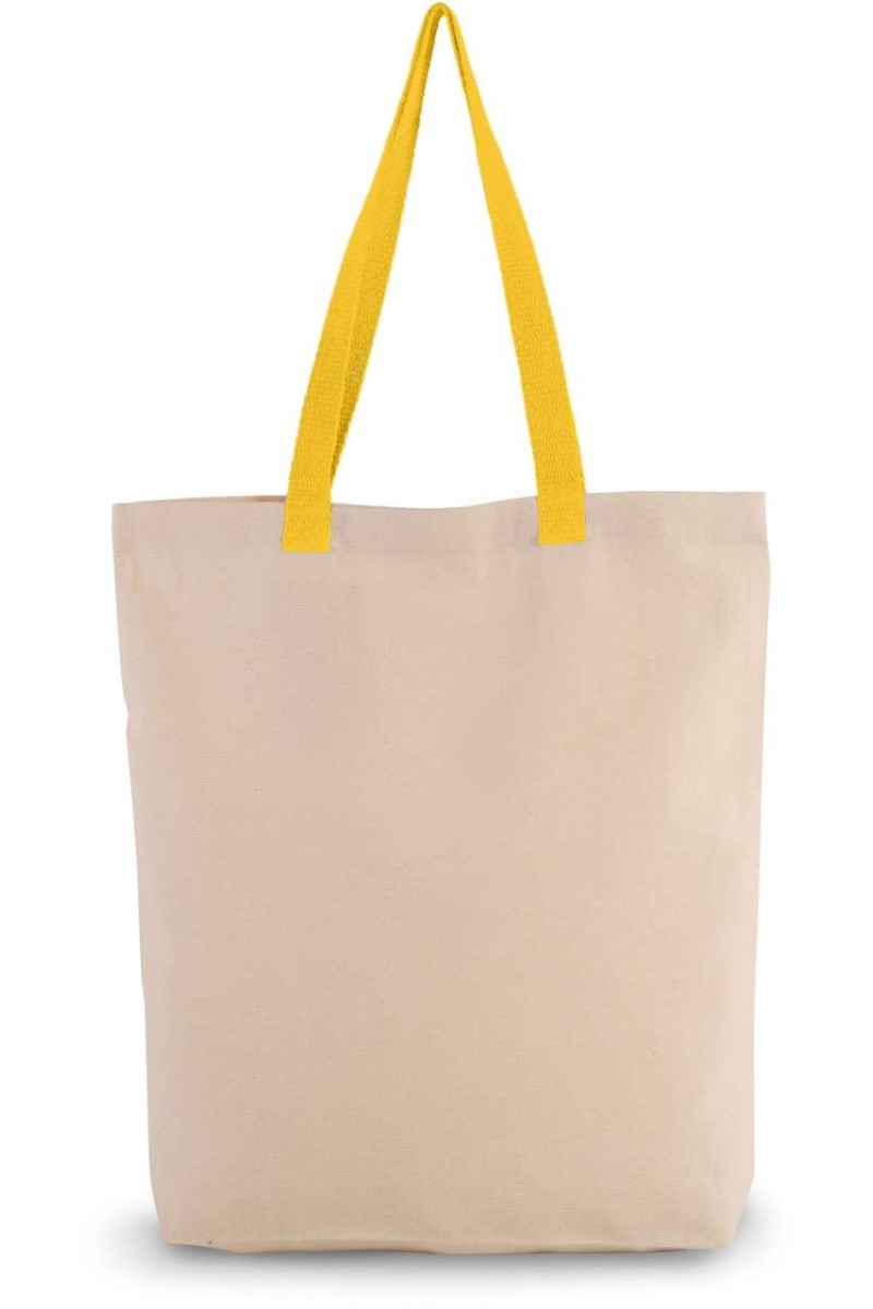 SHOPPER BAG WITH GUSSET AND CONTRAST COLOUR HANDLE