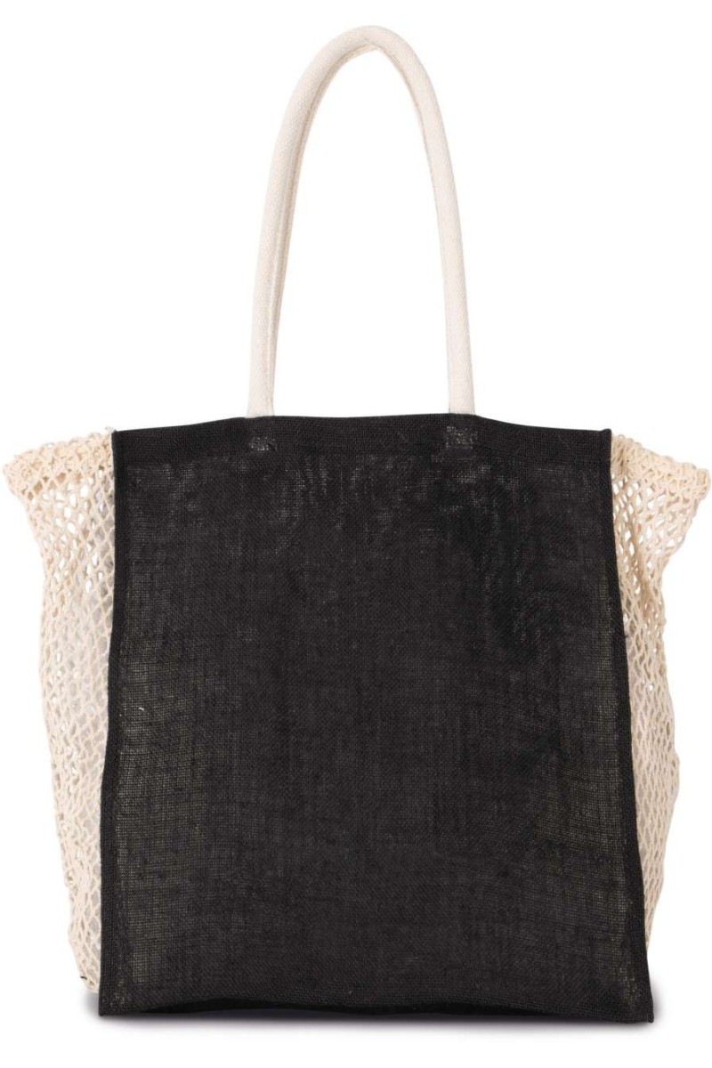 SHOPPING BAG WITH MESH GUSSET