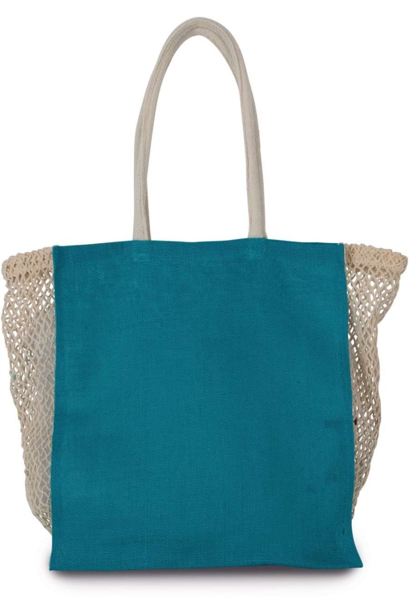 SHOPPING BAG WITH MESH GUSSET