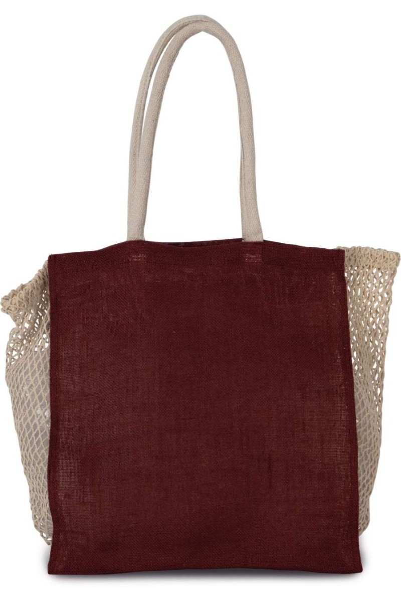 SHOPPING BAG WITH MESH GUSSET