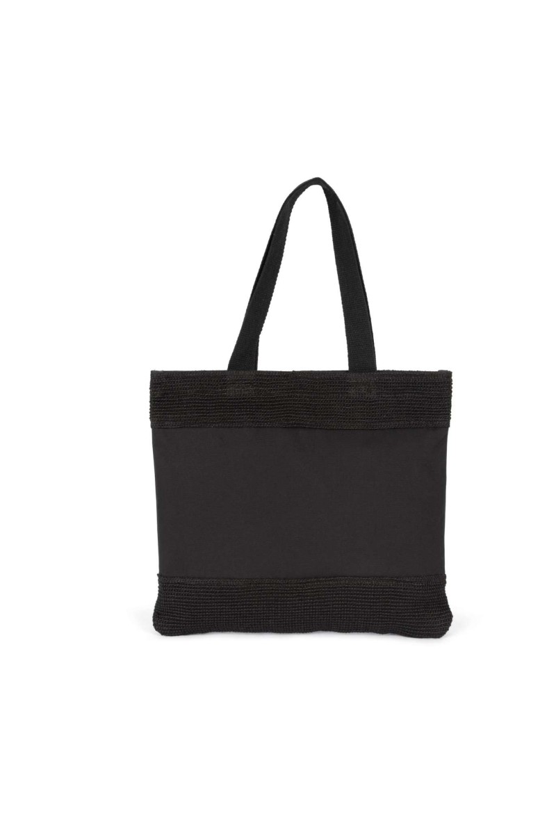SHOPPING BAG IN COTTON AND WOVEN JUTE THREADS