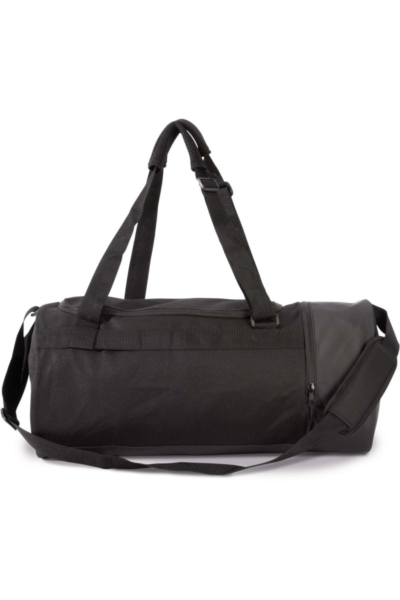 TUBULAR SPORTS BAG WITH SEPARATE SHOE COMPARTMENT